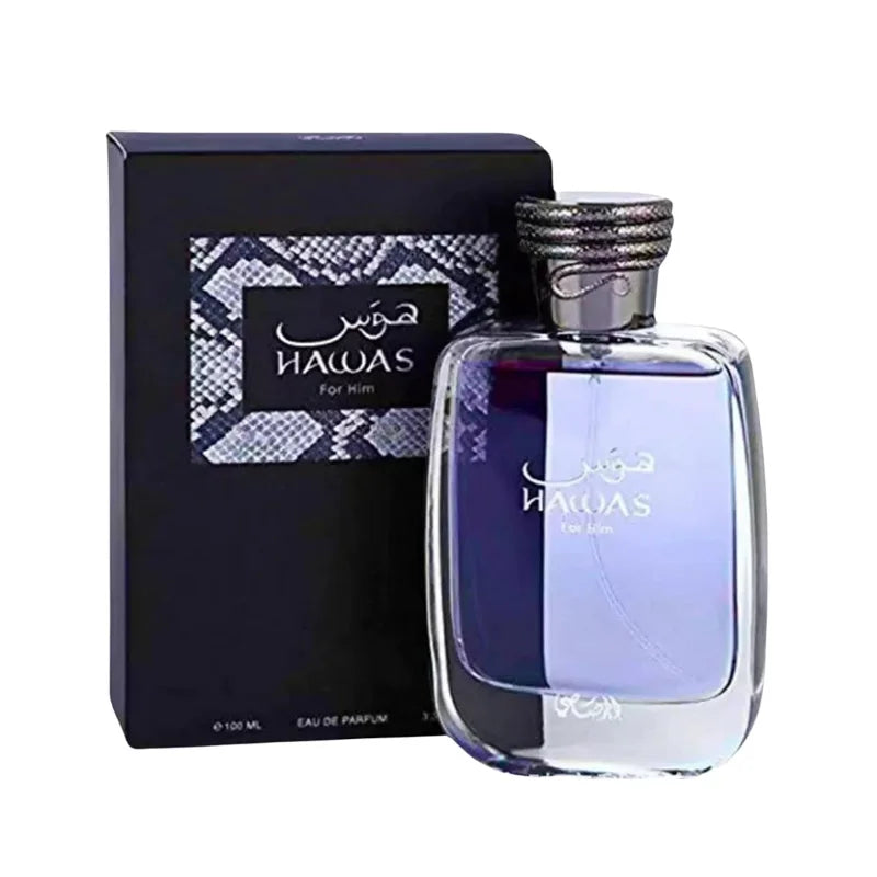 100ML Hawas Ice for Men Eau de Parfum Spray Original Arabian Perfume Men's Perfume Premium Arabian Long Lasting Fragrance