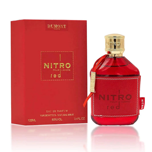 NITRO RED - 3.4oz - Eau De Parfum - Luxury Perfume for Men - Fruit, Woody, Floral & Masculine Fragrance - Long Lasting