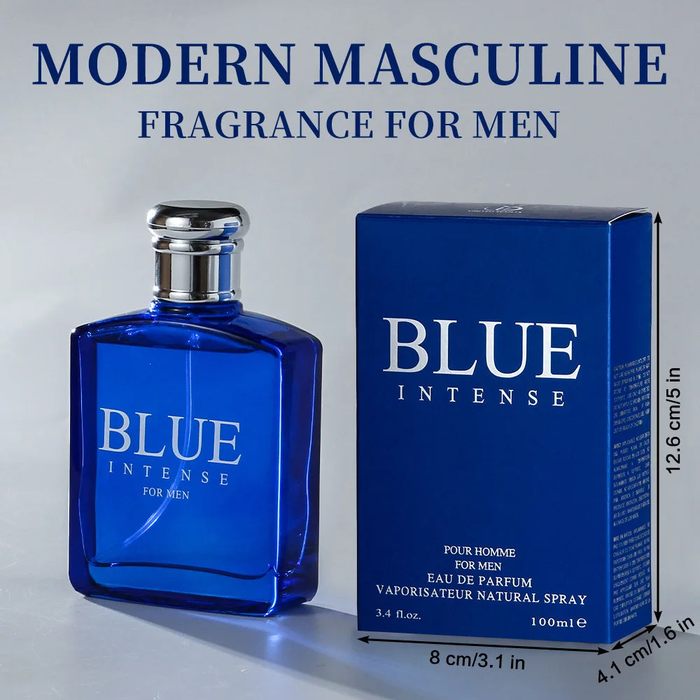 BLUE CHARM Eau de Parfum Spray 3.4 Ounce / 100 Ml  Multi-Layered Fragrance Aromatic Fragrance for Men Men's EDP Perfumes Fruit