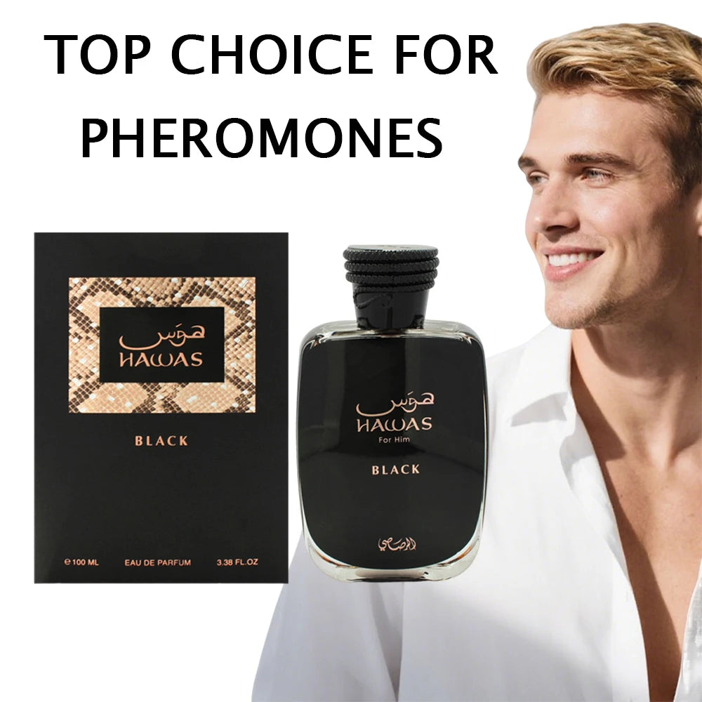 100ML Hawas Ice for Men Eau de Parfum Spray Original Arabian Perfume Men's Perfume Premium Arabian Long Lasting Fragrance